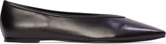 Black Suede Studio Ayra Leather Ballerina in Black Leather at Nordstrom, Size 37.5