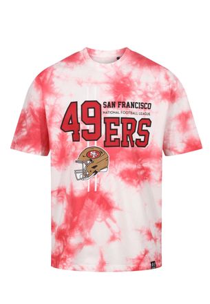 Recovered Clothing San Francisco 49ers NFL Tie-Dye Relaxed Oversized T-Shirt Red White