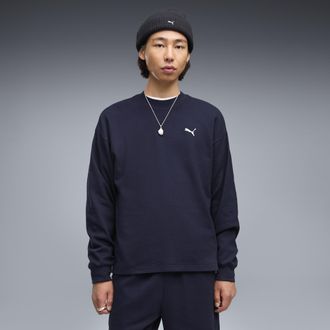 Puma Felpa girocollo Essentials Elevated dal taglio morbido da uomo, Abbigliamento, Blu, XXL