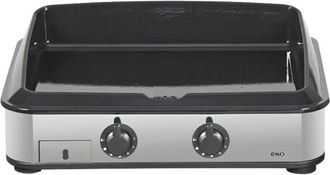 Eno Studio Plancha De Asar A Gas De 2 Fuegos Enosign 65 Hierro Fundido Esmaltado, Acero Inoxidable Marino