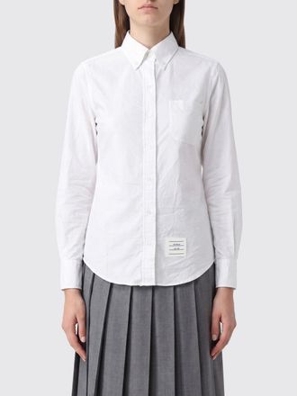 Thom Browne Camicia slim fit in popeline di cotone con collo button-down