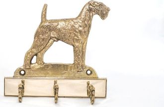 OEM Airedale Terrier, Waterside Terrier: Colgador De Llaves Con Perro, Soporte De Lat&oacute;n Para Accesorios De Perros, Elegante Decoraci&oacute;n De Pasillo De Art-d