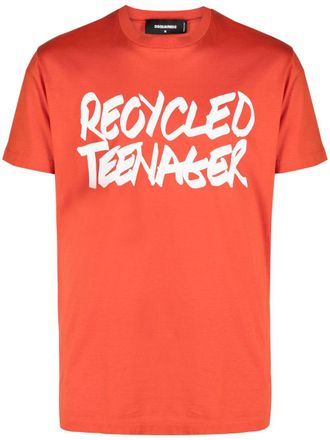 Dsquared2 T-shirt met print - Rood