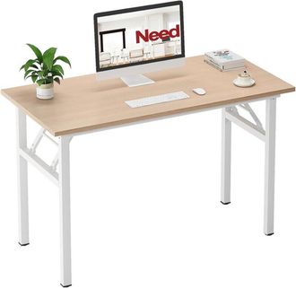 Soges Soges Escritorio Plegable, 120 X 60 X 75 Cm, Escritorio Compacto Para Ordenador, Mobiliario De Oficina, Escritorio Para Pc, Mesa De Trabajo,rosa