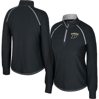 Colosseum Womens Colosseum Black Purdue Boilermakers Bikram Raglan Quarter-Zip Top at Nordstrom, Size Xx-Large