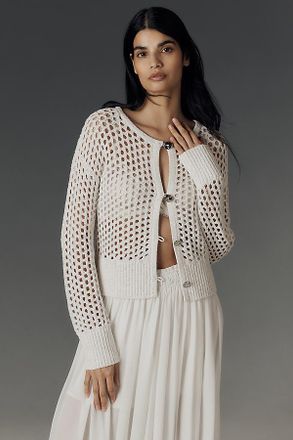 Derek Lam Syvie Crochet Sequin Cardigan Sweater