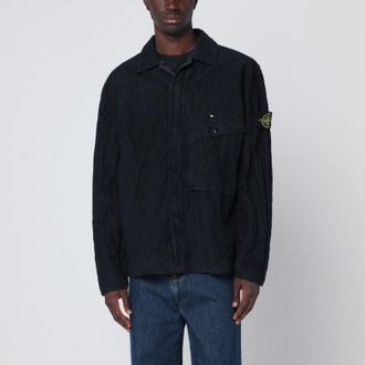 Stone Island Navy blue corduroy shirt