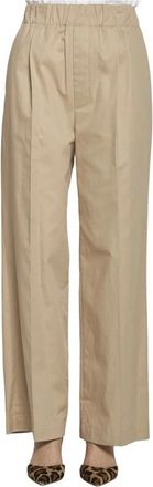 JEJIA Beige Katoenen Broek - Dames - Straight fit broeken - Beige - 2XS - Katoen - Broeken
