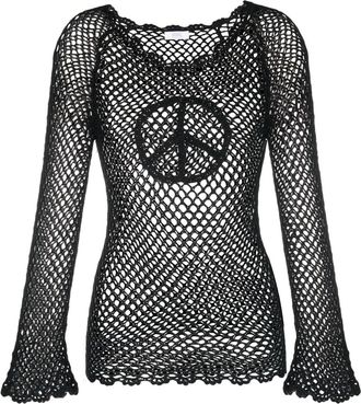 ERL fishermans knit cotton top - women - Organic Cotton - M - Black