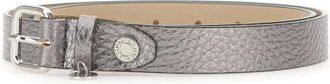 Gianni Chiarini Accessoires, Dames, Grijs, ONE Size, Leer, Maxi-grain Leren Riem