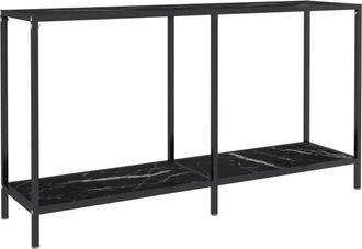 vidaXL Console Table Black 140x35x75.5 cm Tempered Glass Vidaxl