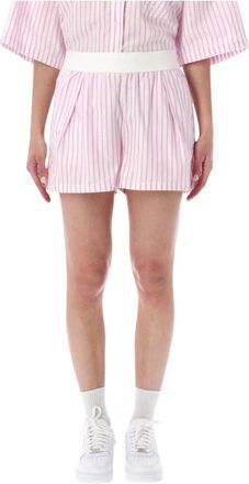 Nike Chill Poplin Stripe Shorts - Dames - Bermuda - Roze - XS - Katoen - Korte Broeken