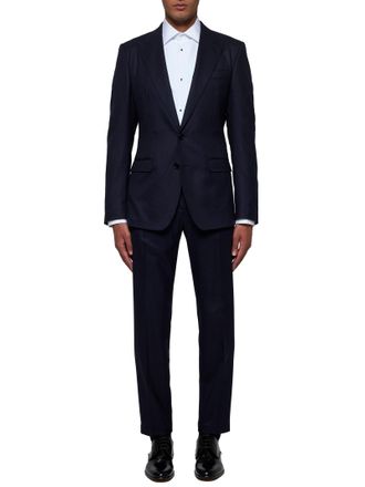 Dolce & Gabbana Mens Wool Single-Breasted Blazer Blue Virgin Jacket