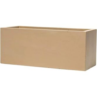 PRIMROSE Fibrecotta Sand Rectangular Trough Planter 80cm 103 Litres in Yellow