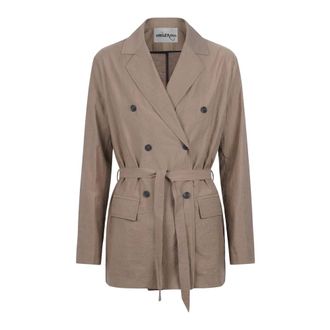 ottod'Ame Trench Coats, female, Beige, Size: XS Giacca con texture crash