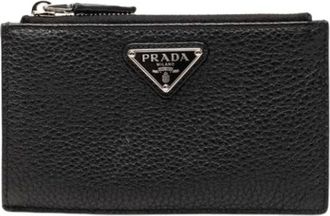Prada Pre-owned Wallets, female, Black, Size: ONE SIZE Pre-owned Vintage Business Card Case
