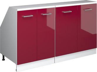 Vicco Conjunto De Armarios Para Techo Inclinado Rion, Rojo De Alto Brillo, 140 Cm Lote De 2 Carcasas De Armario 60 Cm De Profundidad, Vicco