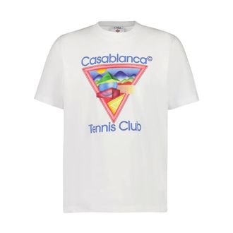 Casablanca T-Shirts, male, White, XL, Tennis Club Icon T-Shirt