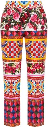 Dolce & Gabbana Slim-fit Broeken - Dames - Broeken - Veelkleurig - Maat: 2XS Katoen