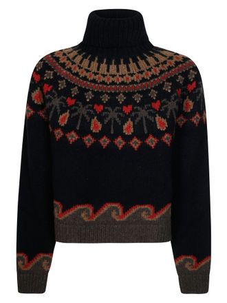 Alanui Sweet Winter Multicolored Turtleneck Sweater