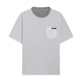 Prada T-Shirts, male, Gray, Size: 2XL Reversible Cotton T-shirt