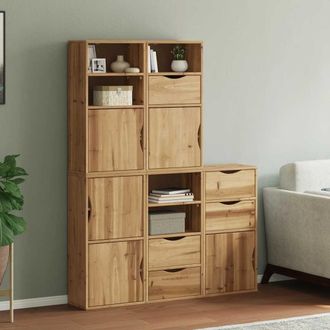 Berkfield Home Side Cabinets 5 pcs ODDA 40x24x79 cm Solid Wood Pine in Brown | Size: 40 x 24 x 79 cm