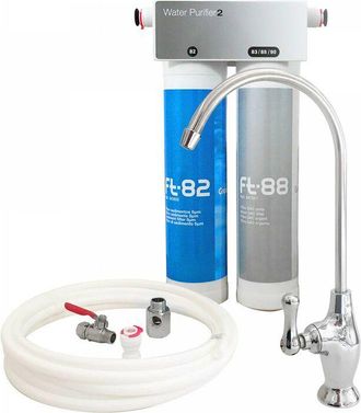 Pallas Pallas - Duo Filtro Bajo Fregadero Ft82 Sedimento Y Carb&oacute;n Activado Plata Ft88