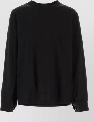sacai jersey poplin oversized t shirt long sleeves