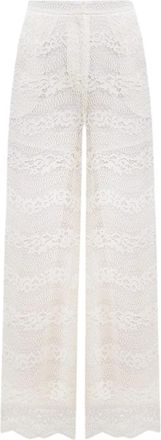 Twinset Palazzo Broeken - Dames - Wijde Broeken - Beige - L - Broeken