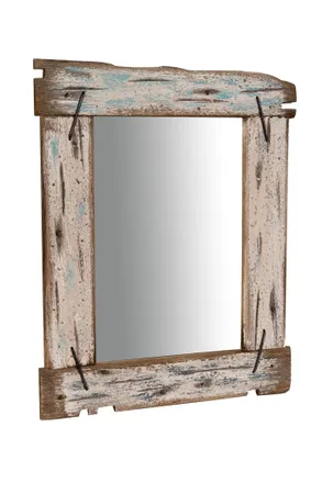 Biscottini International Biscottini - Espejo De Pared De Madera Maciza L48xpr3xh59 Cm