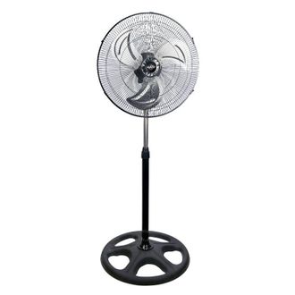 OEM Avant Av7745 Ventilador De Pie Industrial De18 Pulgadas 70w - 45cm - 2uds En Caja - Rejilla Plata, 3 Velocidades, Oscilante, Base Reforzada, Color Neg