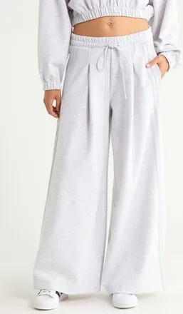 adidas Originals Wide Leg Drawstring Pants in Light Grey Heather at Nordstrom, Size X-Large
