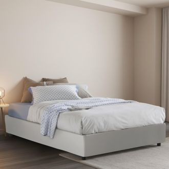 Dmora Dmora - Cama De Plaza Y Media Damerin, Cama Contenedor Con Tapizado En Ecopiel, 100% Made In Italy, Apertura Lateral, Adecuado Para Colch&oacute;n Cm 120x190
