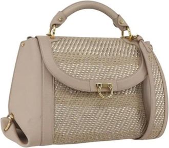 Ferragamo Pre-owned Handbags, female, Beige, Size: ONE SIZE Pre-owned Leather Handbag