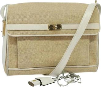 Bally Pre-owned Canvas shoulder-bags - Dames - Vintage Schoudertas - Beige - ONE Size - Leer - Vintage