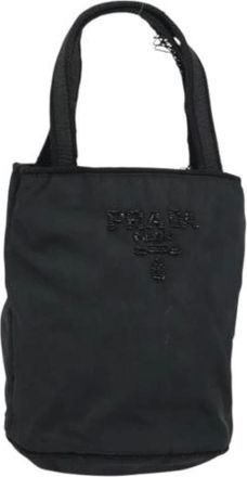 Prada Pre-owned Bucket Bags, female, Black, Size: ONE SIZE Pre-owned Nylon Bucket Bag