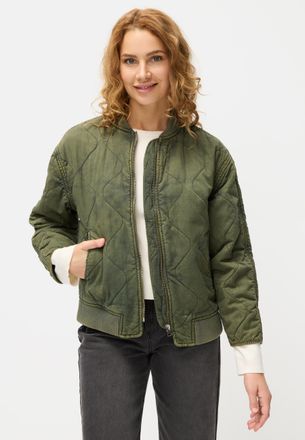 Lascana Steppjacke LASCANA, Damen, Gr. 34, khaki, Web, Obermaterial: 100% Baumwolle. Futter: 100% Baumwolle, unifarben, figurumspielend h&uuml;ftbedeckend, Rundhal