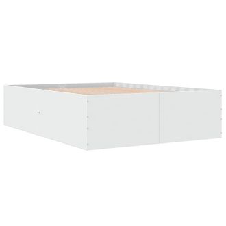vidaXL Estructura De Cama Madera De Ingenier&iacute;a Blanca 135x190 Cm Vidaxl