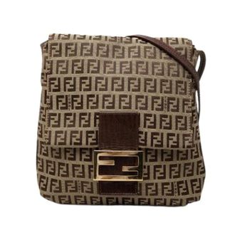 Fendi Pre-owned Vintage Canvas Crossbody Bag - Dames - Pre-owned - Bruin - Maat: ONE Size Leer