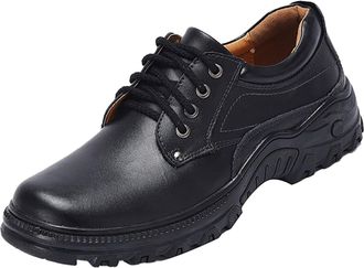 Generic Mens Work Leather Shoes Vintage Lace-ups Boots Round Toe Leather Shoe Block Heel Sneakers Non Slip Warm Snow Boots Comfy Footwear for Casual Business 