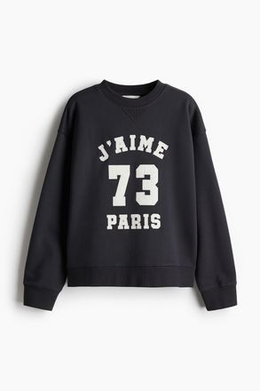 H&M Sweatshirt mit Textmotiv - Grau