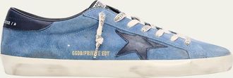 Golden Goose Mens Super-Star Suede Low-Top Sneakers