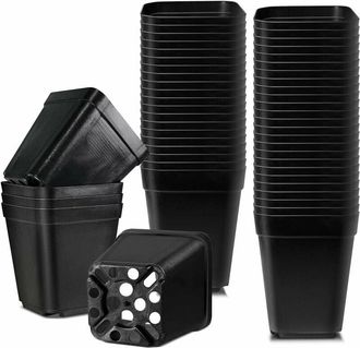 OEM Paquete De 100 Macetas De Pl&aacute;stico Reutilizables De 5,5 Cm De Lado Para Semilleros, Con Orificios De Drenaje, Para Uso Interior Y Exterior