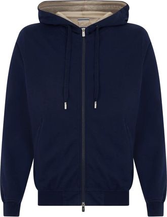 Fedeli Hoodie met ritssluiting - Heren - Vesten met rits - Blauw - M - Katoen - Hoodies & sweatvesten