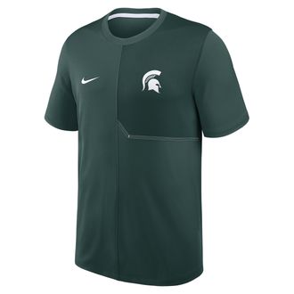 Nike Michigan State Sideline Coach Nike Mens Dri-FIT College Top in Green | 03B2024NMST-GQK