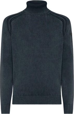 Roberto Ricci Design High Neck Katoenen Coltrui - Heren - Coltruien - Blauw - M - Katoen - Truien & Vesten