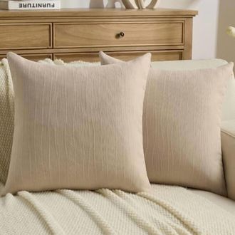 OEM Fundas De Coj&iacute;n De Chenilla Color Beige, 45 X 45 Cm, Paquete De 2 Unidades, Fundas De Coj&iacute;n De Textura Suave, Decoraci&oacute;n Moderna Para El Hogar, Adecua