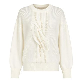 Twinset Maglione Girocollo in Maglia - - Knitwear - Donna - Bianco - L
