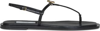 Toteme Nappa T-Strap Sandalen - Dames - Slippers - Zwart - 41 EU - Leer - Schoenen