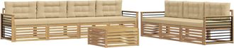 vidaXL Conjunto De Sof&aacute;s De Exterior 8 Uds. Y Beige Poli&eacute;ster Vidaxl